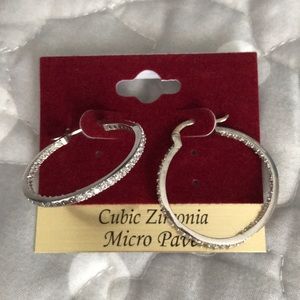 Brand New Cubic Zirconia Pave Earrings